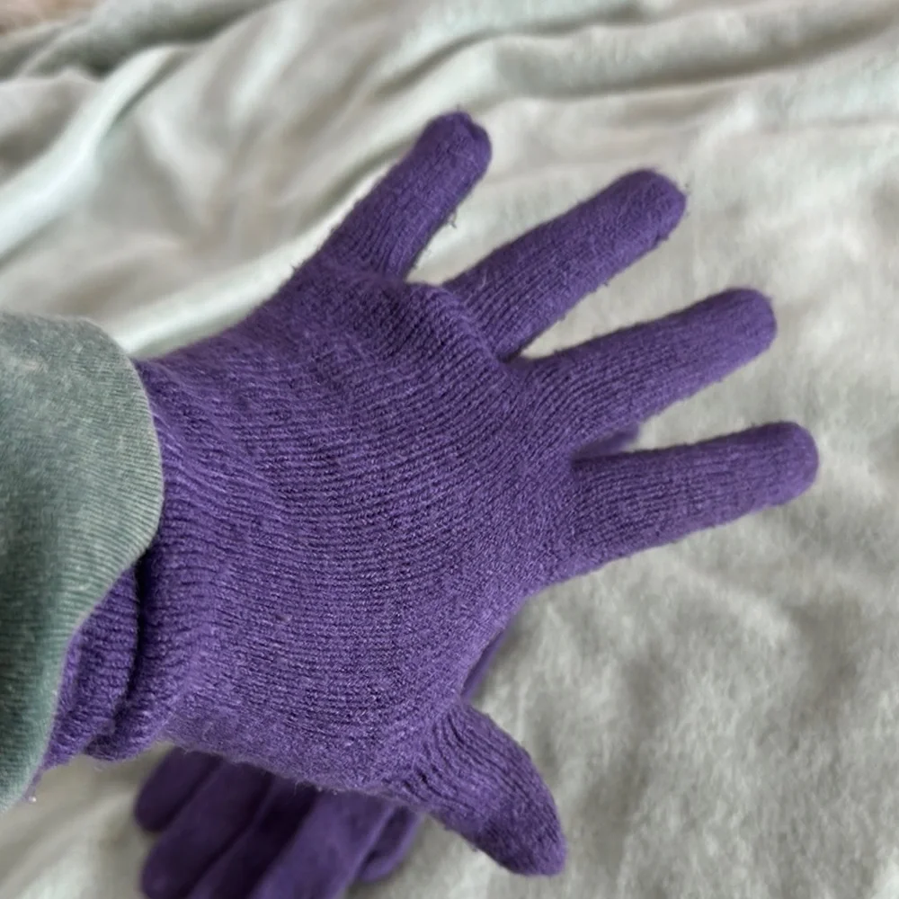Echo Soft Elegant Purple Knit Gloves
